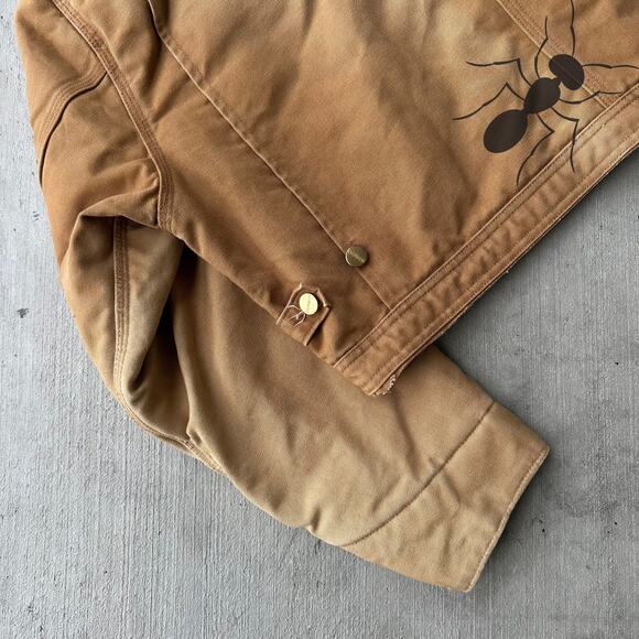 Vintage Y2K Carhartt brown cropped Detroit style work wear jacket - Picture 8 of 9